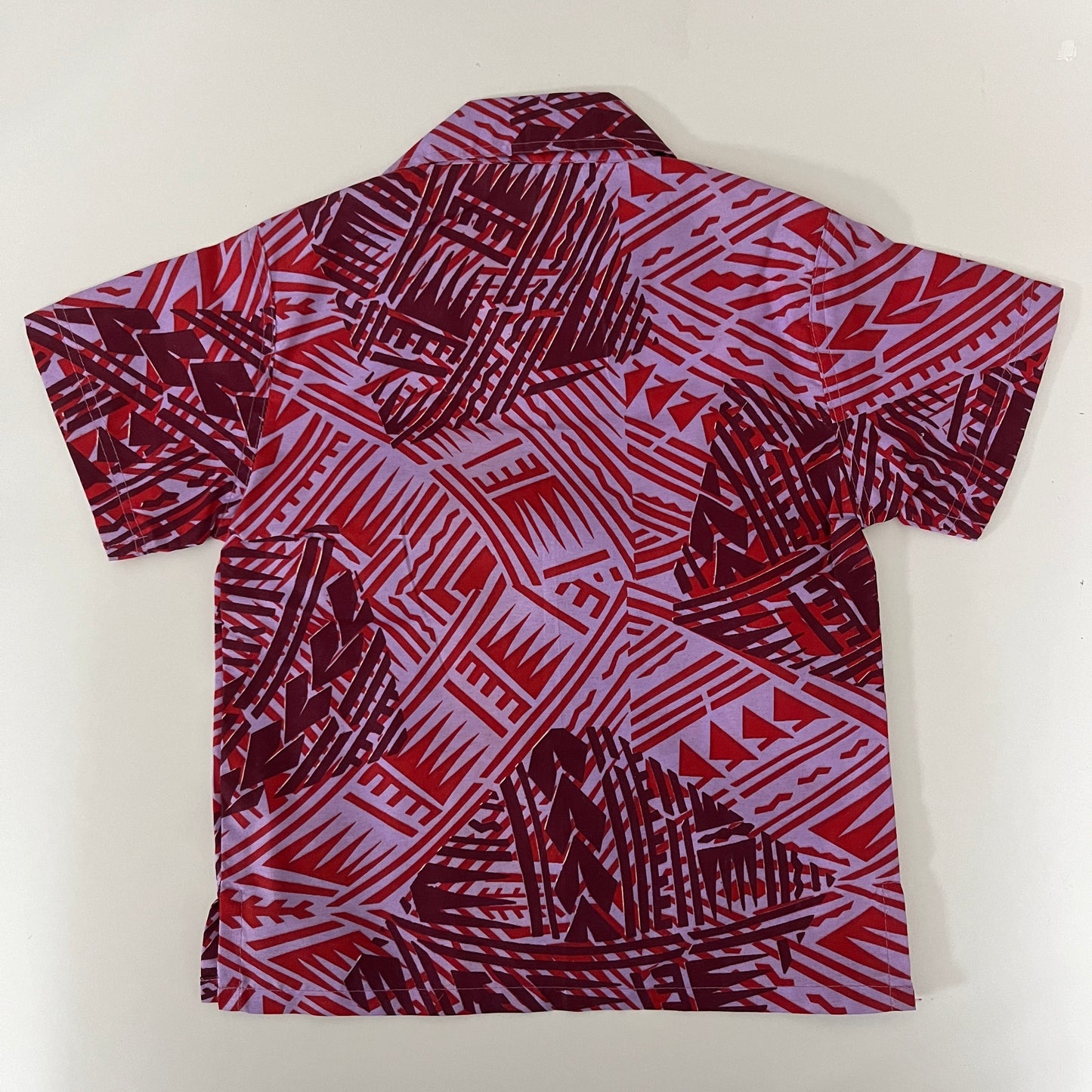 Boys Purple/Red Tribal Aloha Shirt