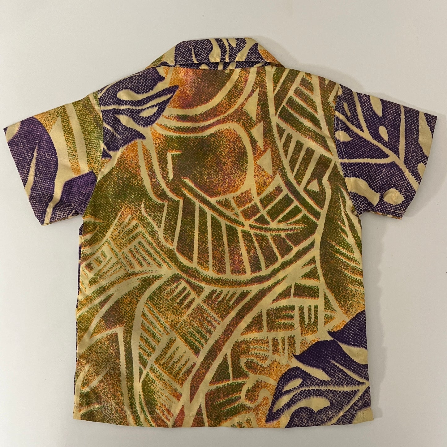 Boys Purple/Orange Tribal Aloha Shirt
