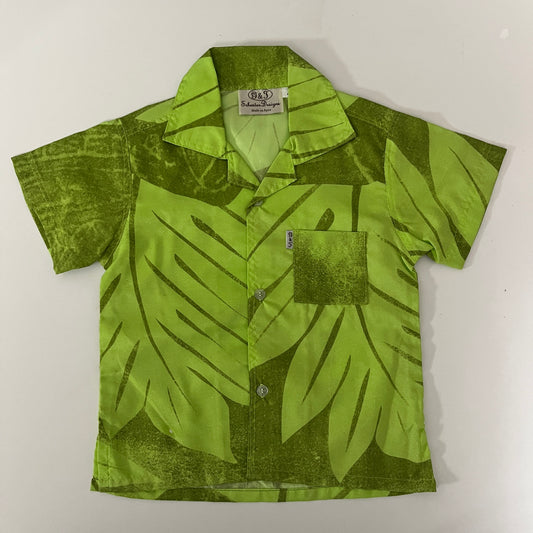 Boys Green Leaf Aloha Shirt