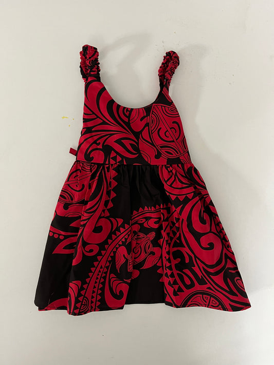Girls Red/Black Tribal Dress