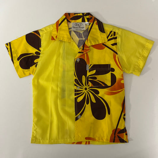 Boys Yellow Floral Aloha Shirt