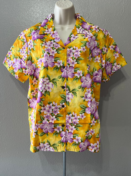 Women’s Purple Hibiscus Aloha Shirt