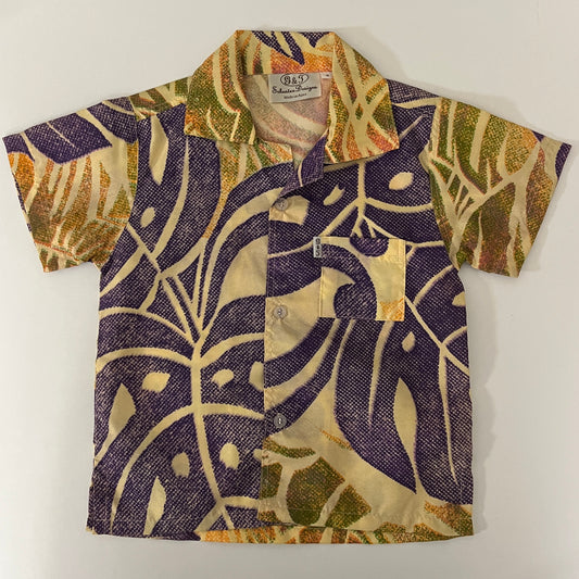 Boys Purple/Orange Tribal Aloha Shirt